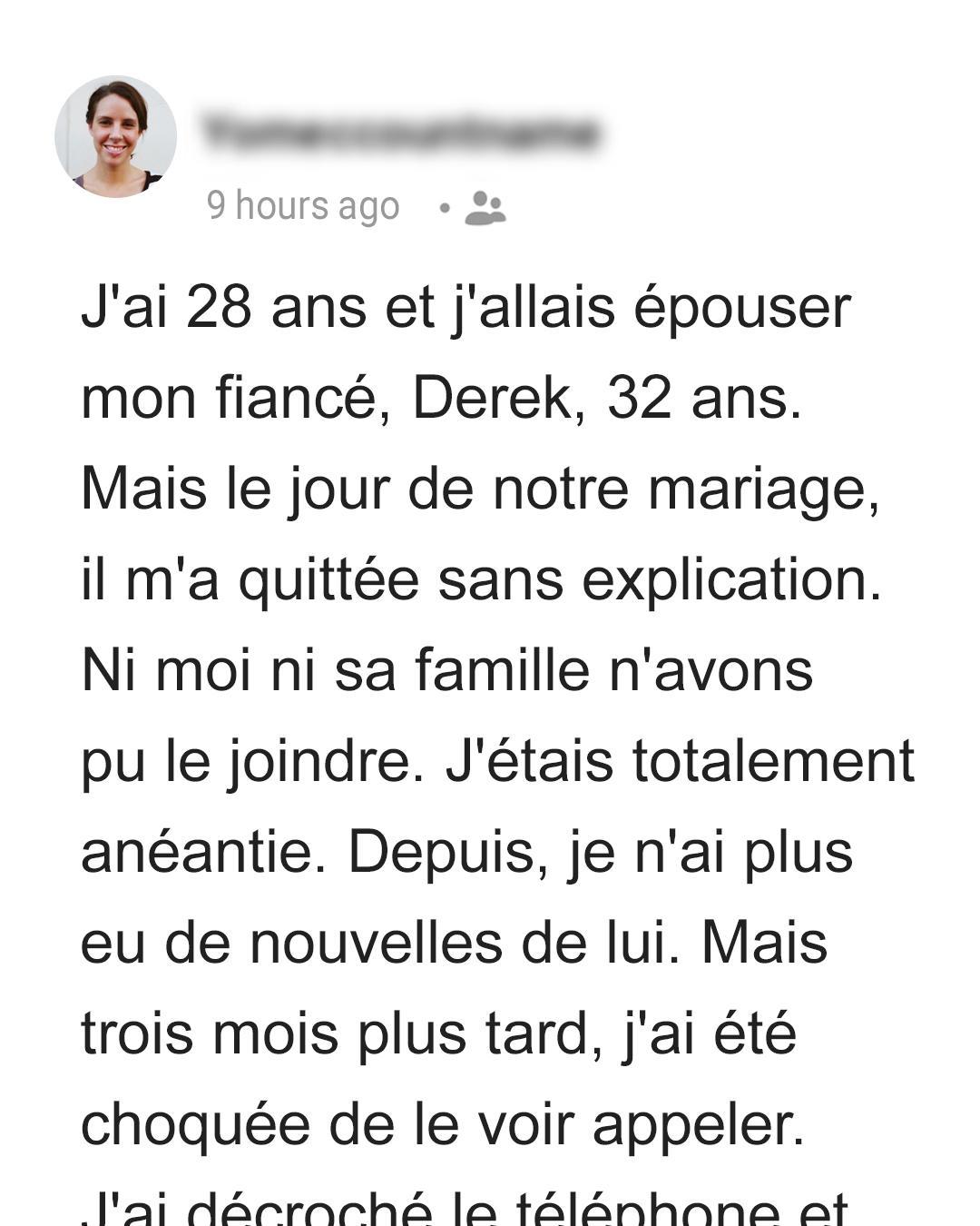 Le fiancé disparaît le jour du mariage, laissant la mariée devant l’autel — Un jour, elle reçoit